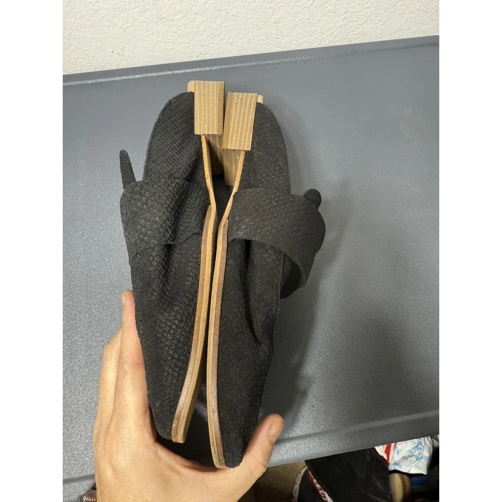 Free People Shoes Womens Size 10 Black Suede Loafer‎ Mules Slip On Spain EU 41